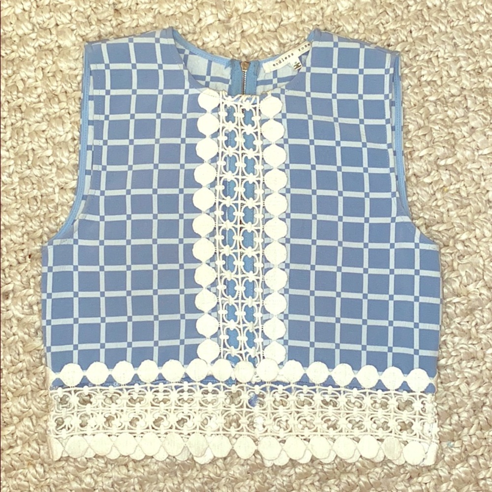 Endless Rose Blue and White Crop Top